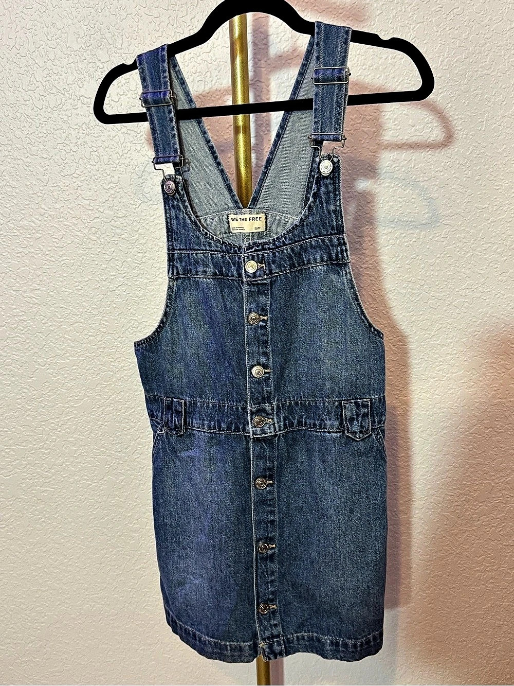 We The Free denim overall mini dress Size Small (B5)